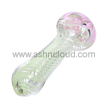 4 In - Flower Streaky Slime Colors Hand Pipe Spoon