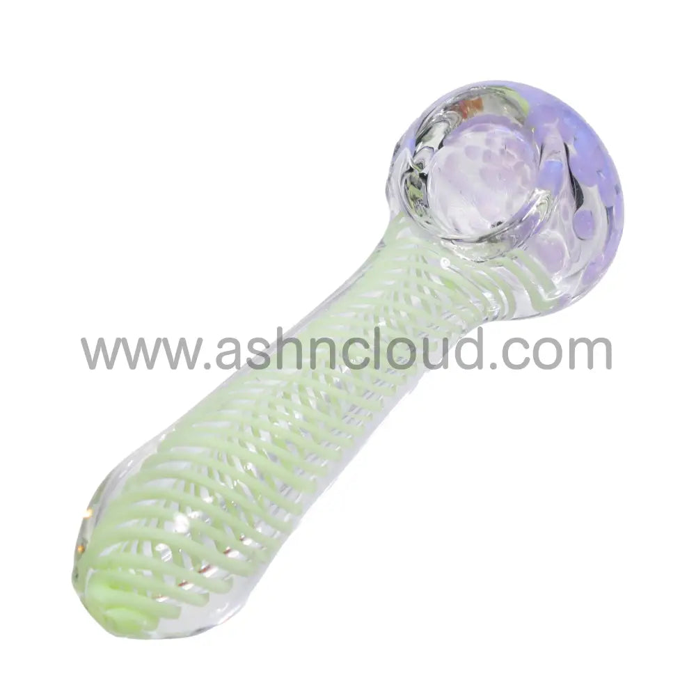 4 In - Flower Streaky Slime Colors Hand Pipe Spoon