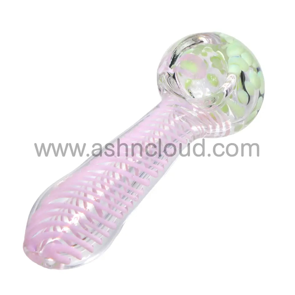 4 In - Flower Streaky Slime Colors Hand Pipe Spoon