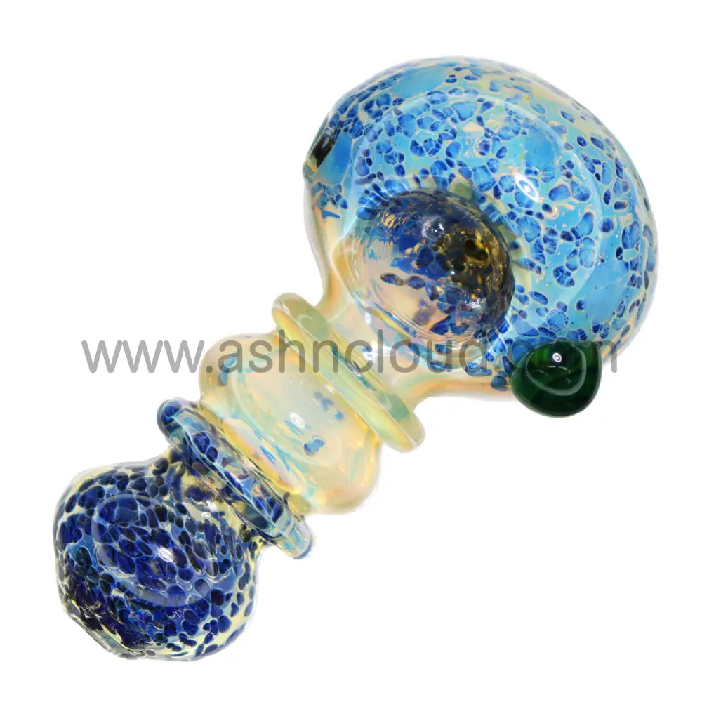 4 In - Fumed Dichroic Colors Double Ring Hand Pipe Spoon