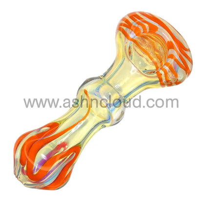 4 In - Fumed Multicolor Tails Ring Hand Pipe Spoon