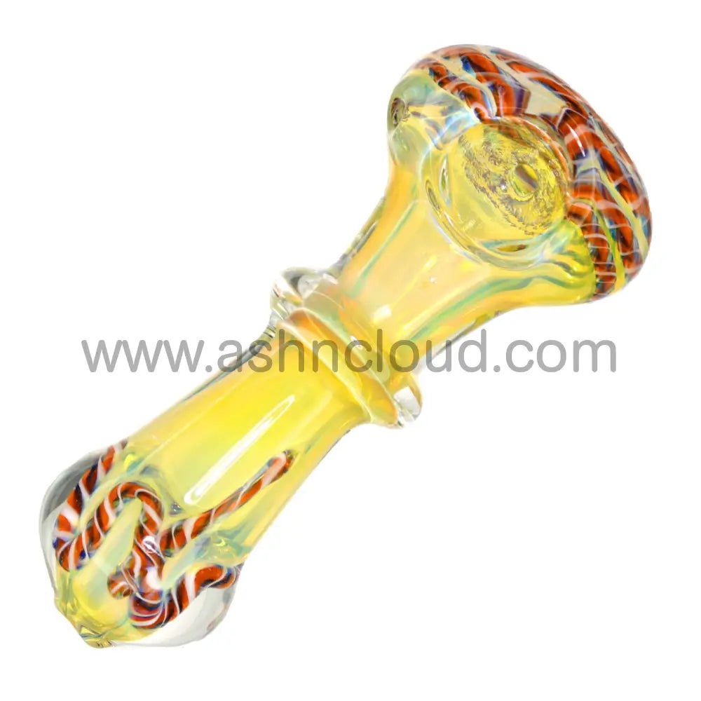 4 In - Fumed Multicolor Tails Ring Hand Pipe Spoon