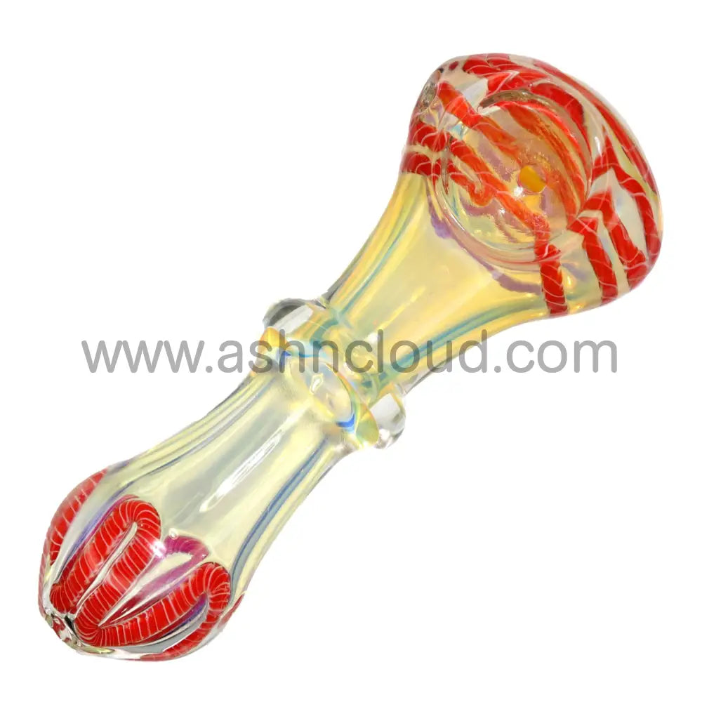 4 In - Fumed Multicolor Tails Ring Hand Pipe Spoon