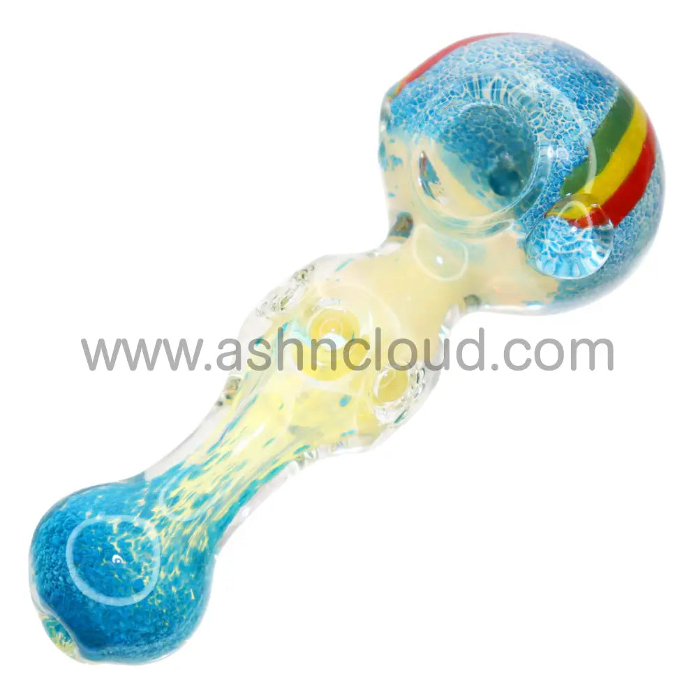 4 In - Fumed Rasta Line Multicolors Glass Hand Pipe