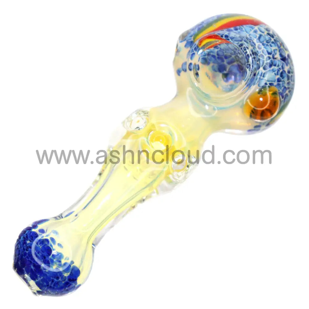 4 In - Fumed Rasta Line Multicolors Glass Hand Pipe