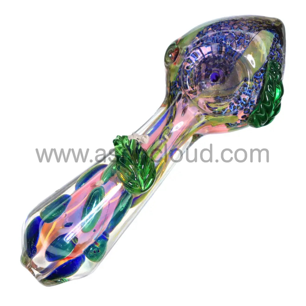 4 In - Fumed Woods And Leaves Hand Pipe Spoon