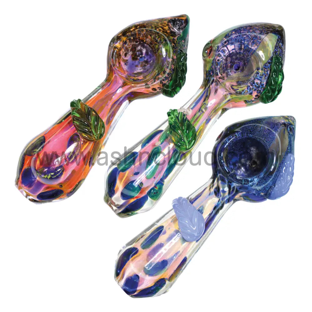 4 In - Fumed Woods And Leaves Hand Pipe Spoon