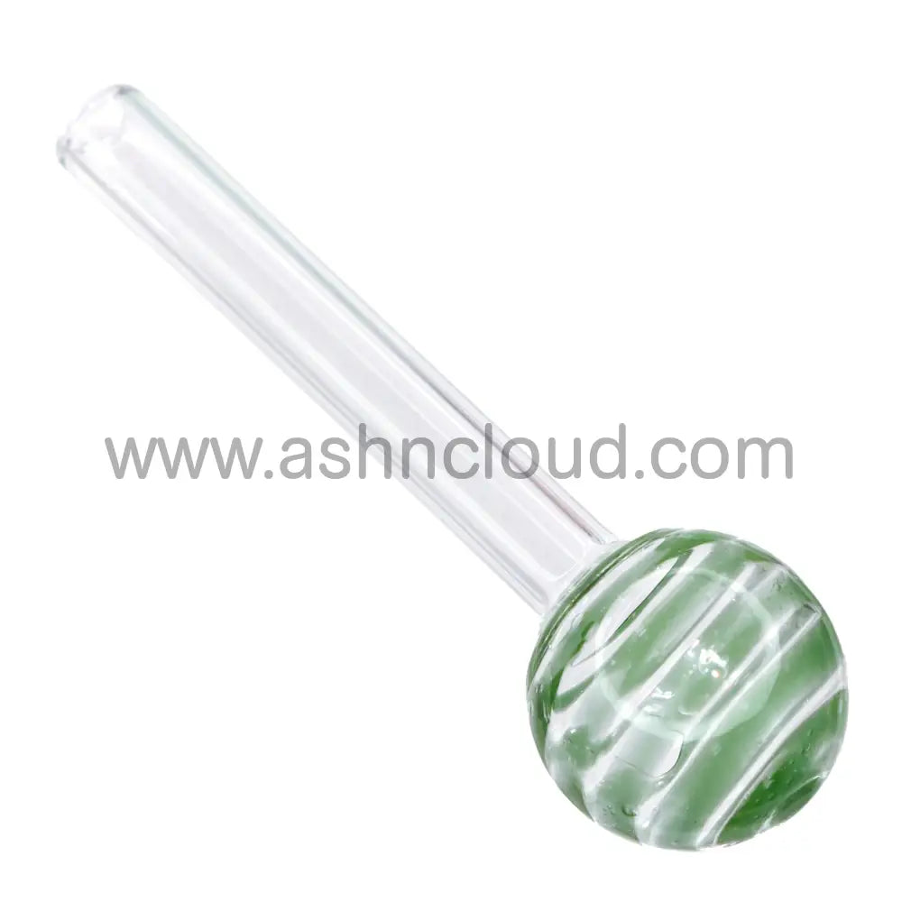 4 In - Green Twisted Head Oil Burner Clear Body