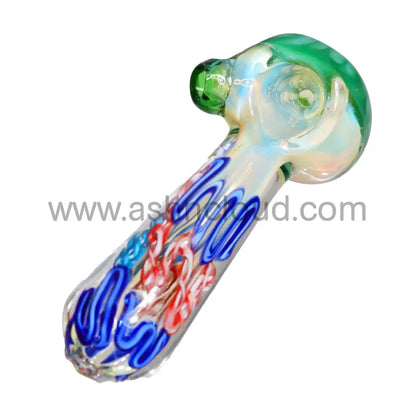 4 In - Honeycomb Head Swirl Body Spoon Hand Pipe