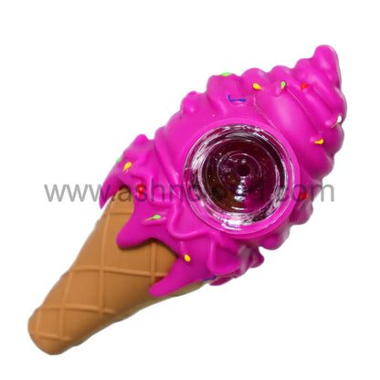 4 In - Ice Cream Baby Silicone Hand Pipe