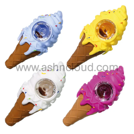 4 In - Ice Cream Baby Silicone Hand Pipe