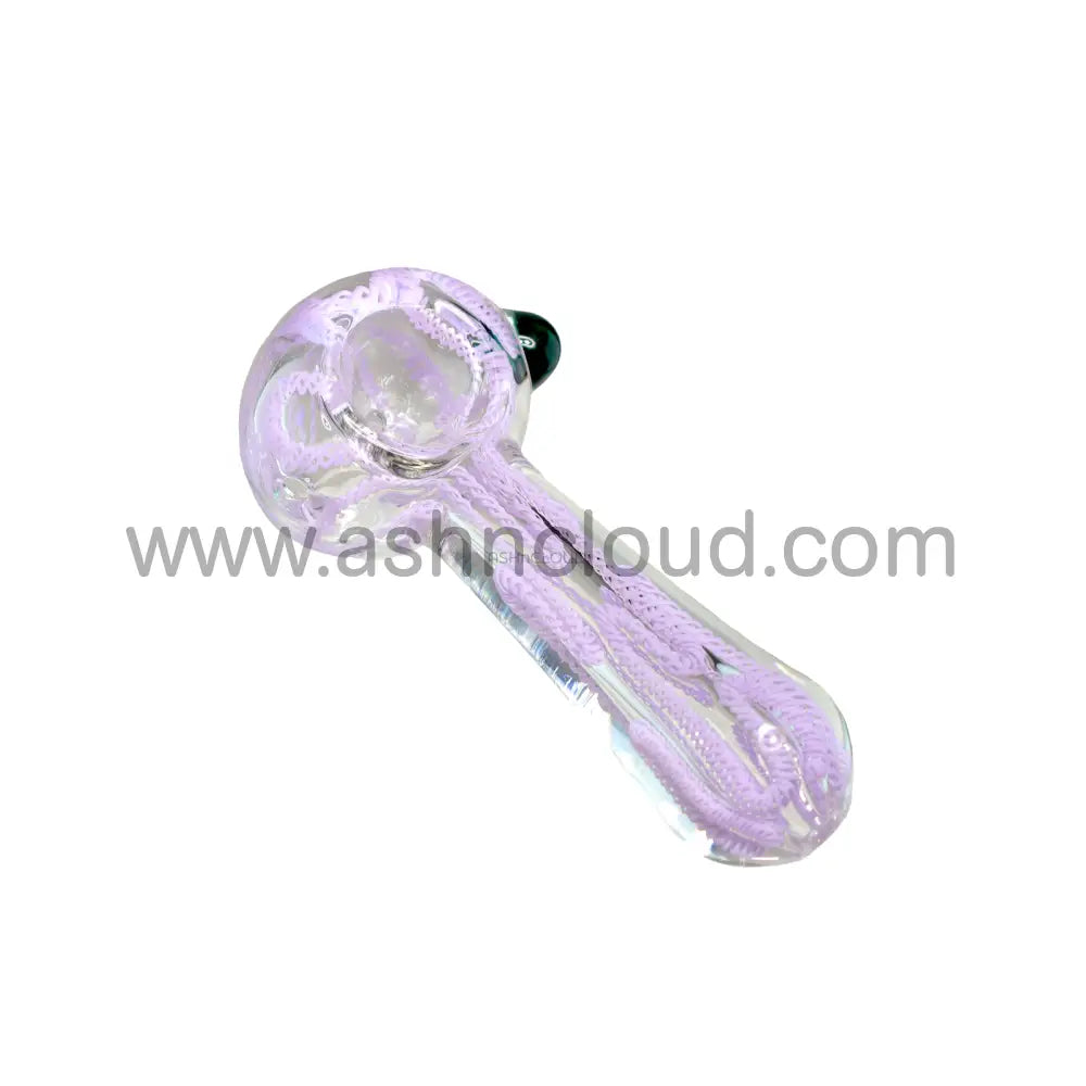 4 In - Implosion Purple/Pink Hand Pipe Glass Spoon