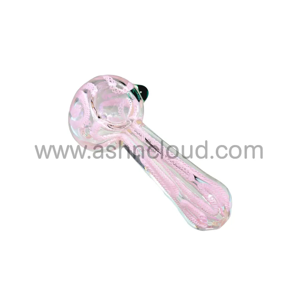 4 In - Implosion Purple/Pink Hand Pipe Glass Spoon