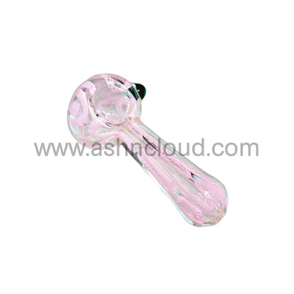 4 In - Implosion Purple/Pink Hand Pipe Glass Spoon