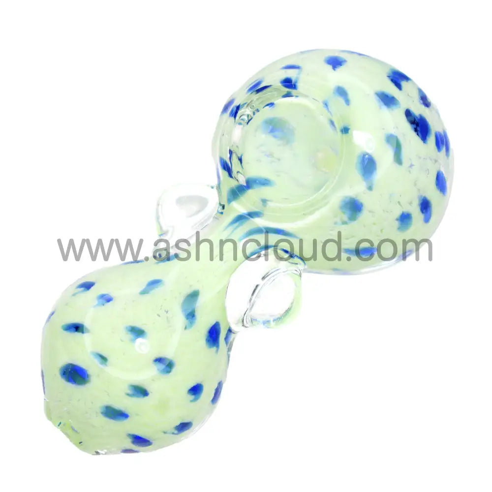 4 In - Mini Curvy Fancy Polka Dots Hand Pipe Spoon