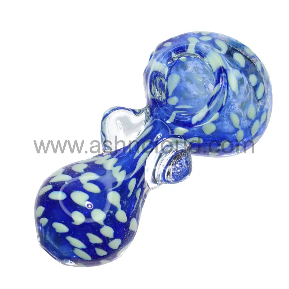 4 In - Mini Curvy Fancy Polka Dots Hand Pipe Spoon