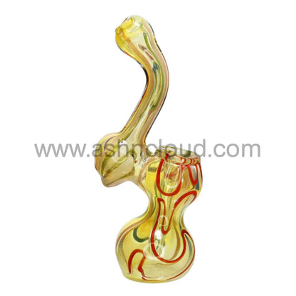 4 In - Mini Fumed Glass Bubbler Crazy Lines