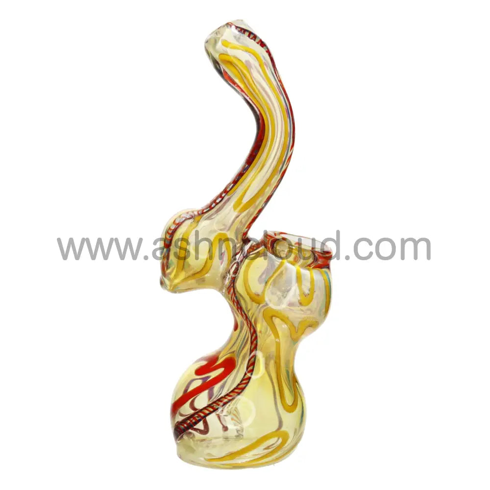 4 In - Mini Fumed Glass Bubbler Crazy Lines