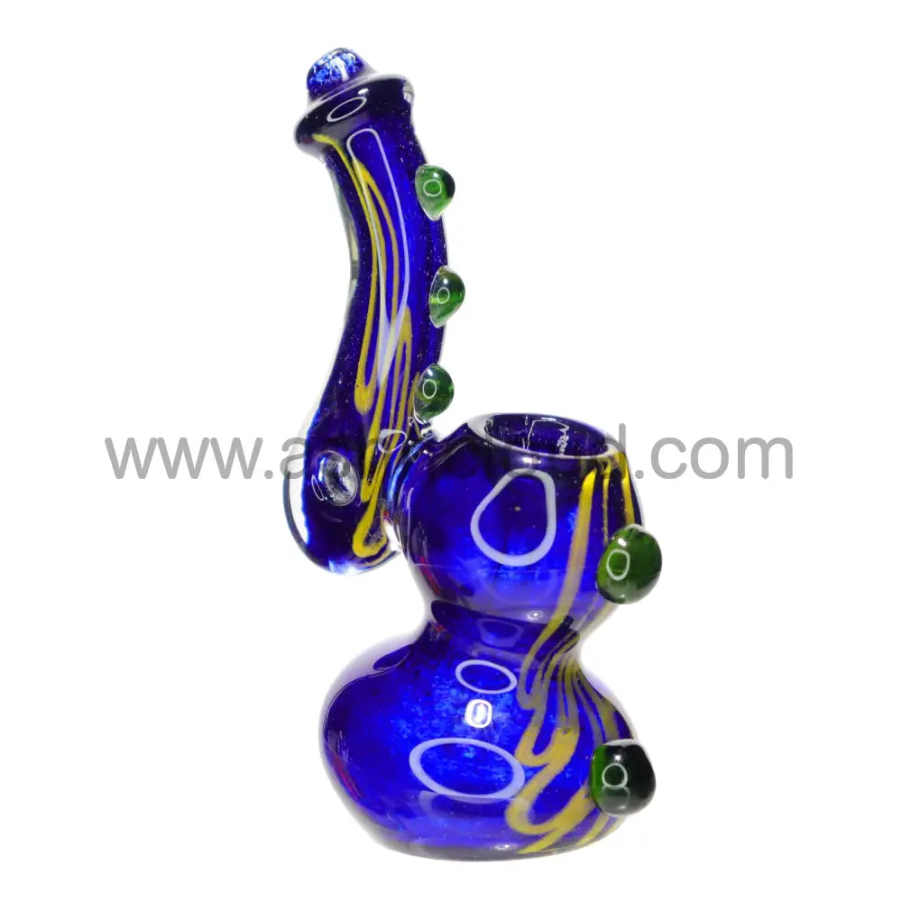 4 In - Multicolor Glass Mini Bubbler Polka Dots