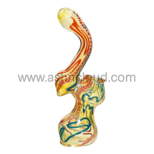 4 In - Multicolor Mini Glass Bubbler Lines Streaky Simple