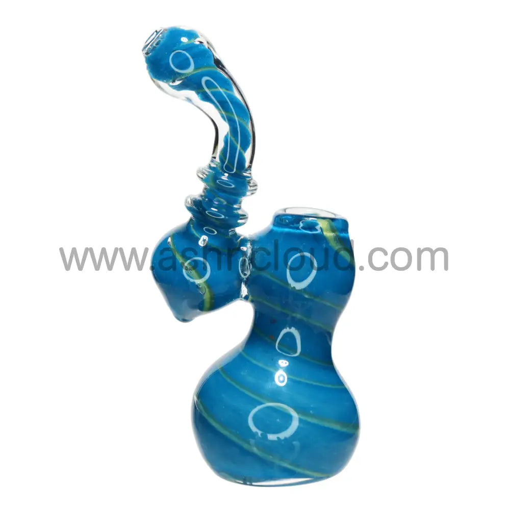 4 In - Multicolor Mini Glass Streaky Line Rasta Bubbler Simple