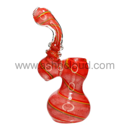 4 In - Multicolor Mini Glass Streaky Line Rasta Bubbler Simple