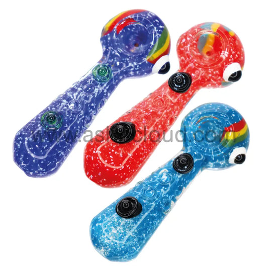 4 In - Multicolor Rasta Eye Glass Hand Pipe