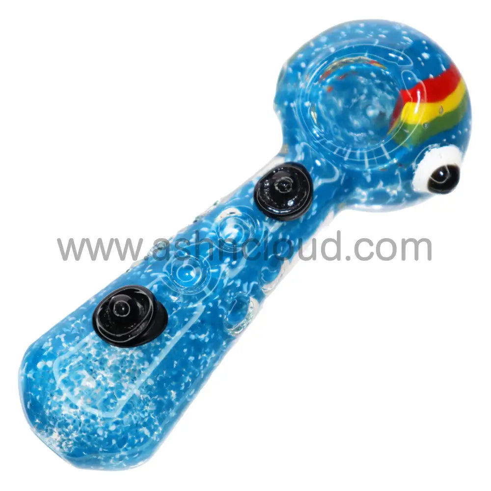 4 In - Multicolor Rasta Eye Glass Hand Pipe