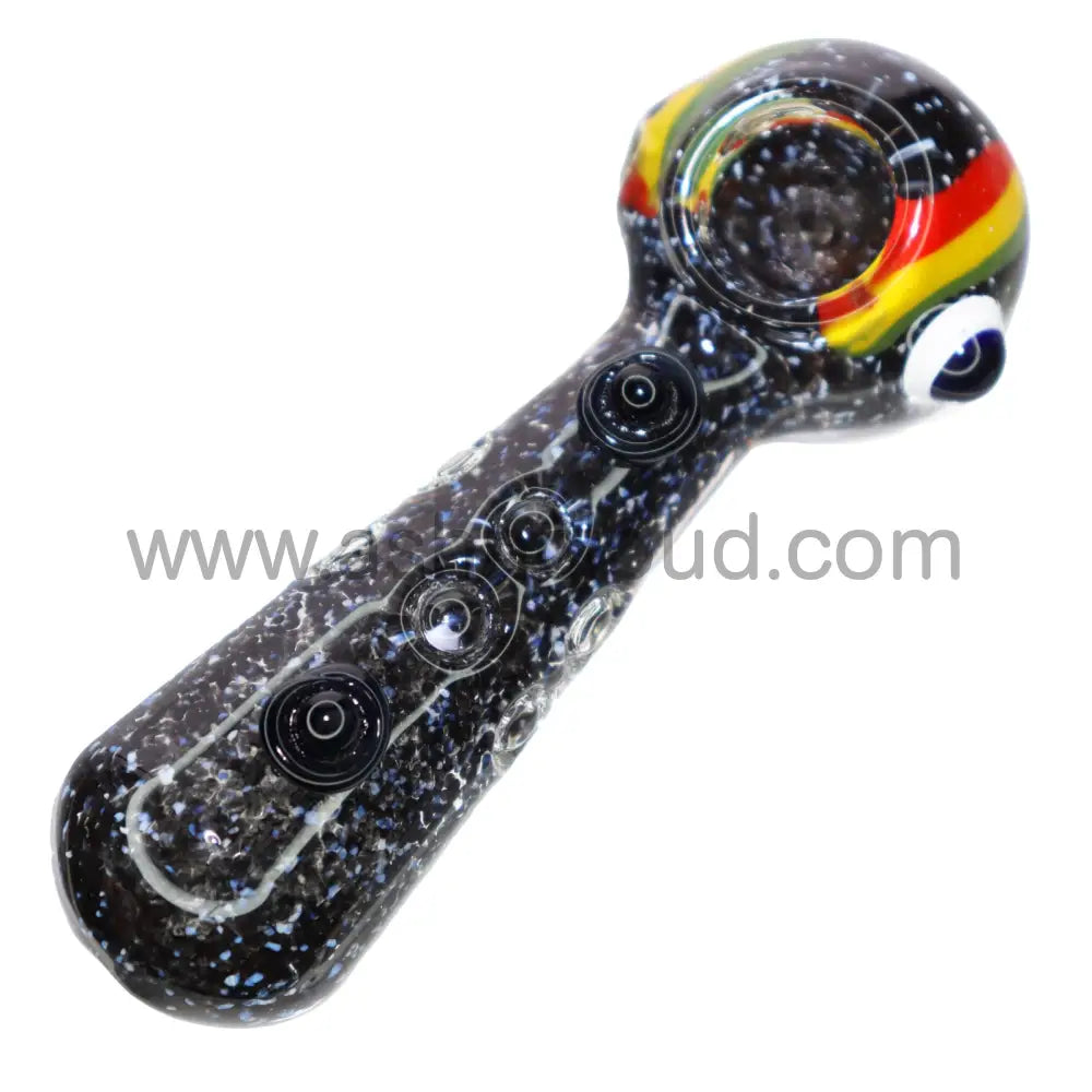 4 In - Multicolor Rasta Eye Glass Hand Pipe