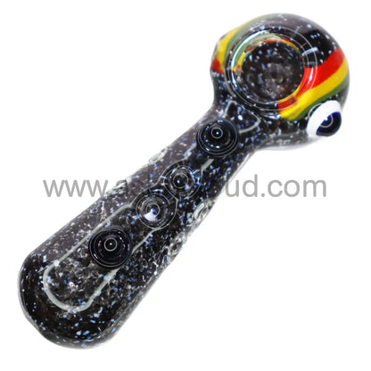 4 In - Multicolor Rasta Eye Glass Hand Pipe
