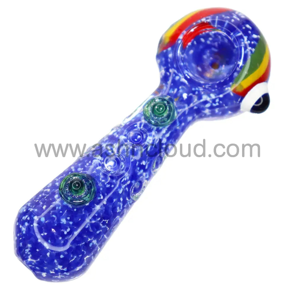 4 In - Multicolor Rasta Eye Glass Hand Pipe