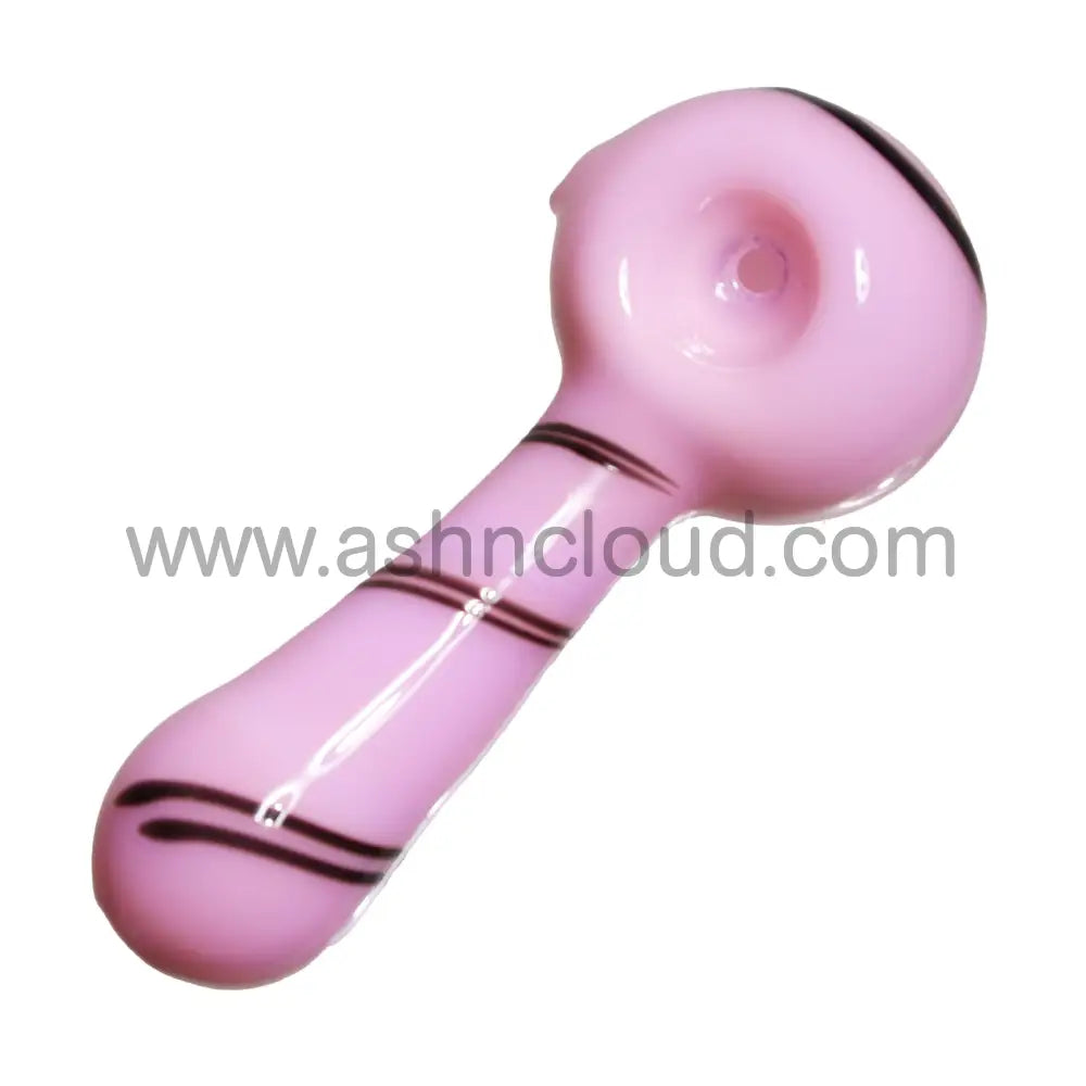 4 In - Pink/Green Streaky Spoon Hand Pipe