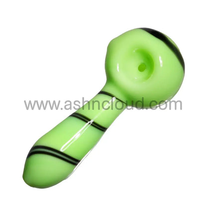 4 In - Pink/Green Streaky Spoon Hand Pipe