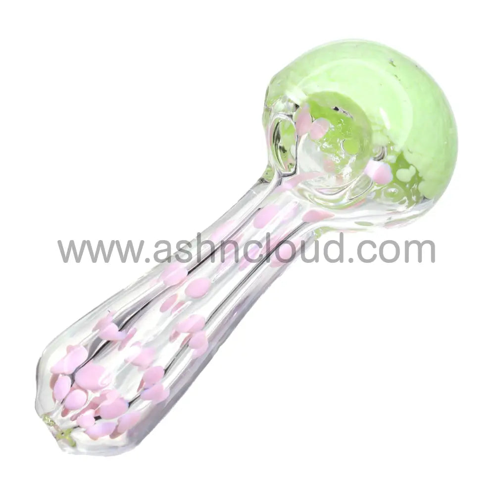 4 In - Polka Dots Multicolor Head Slime Body Hand Pipe Spoon