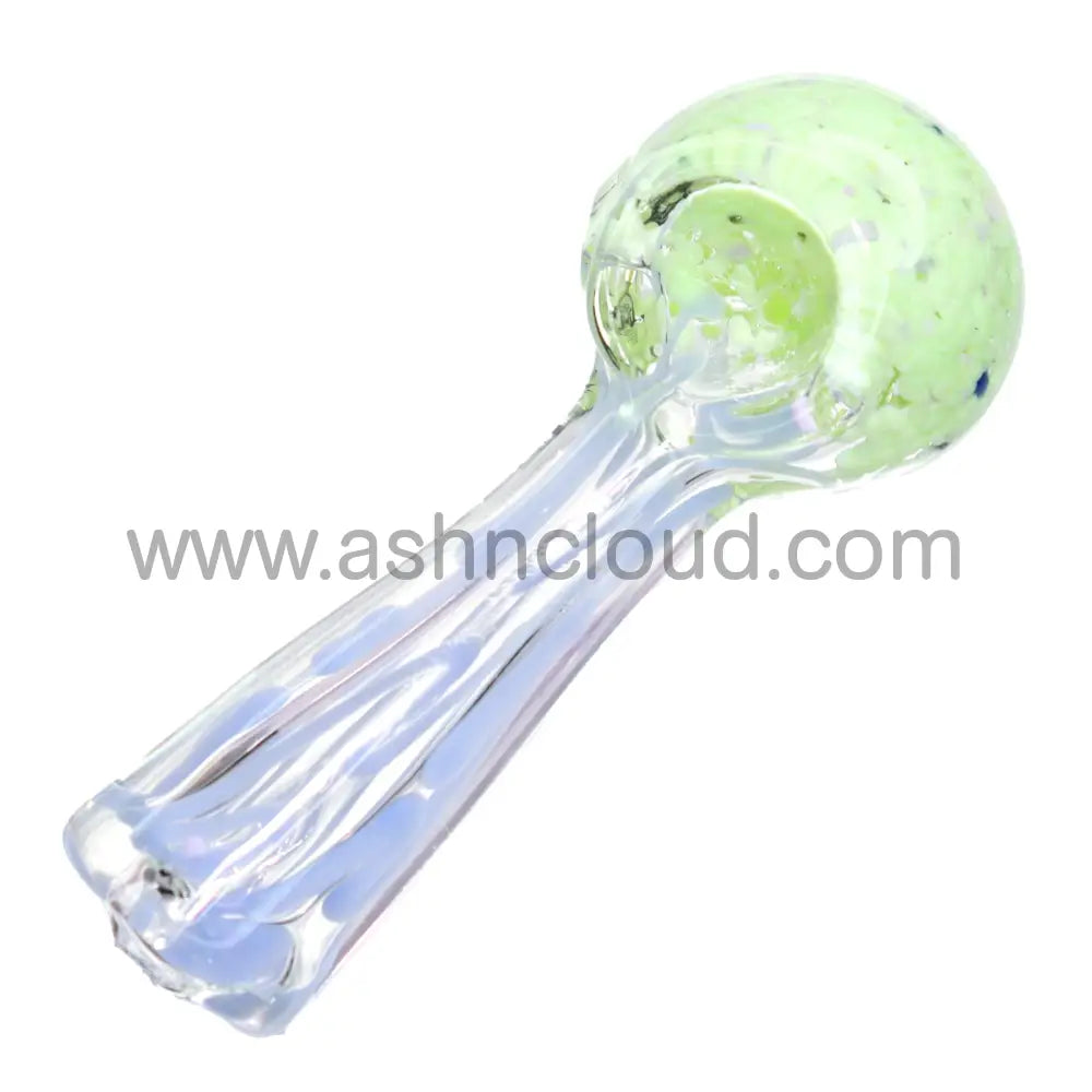 4 In - Polka Dots Multicolor Head Slime Body Hand Pipe Spoon