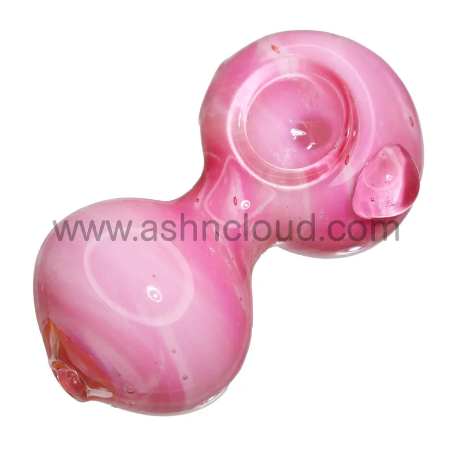 4 Inch Purple/Pink Curvy Handle Glass Spoon Pipe