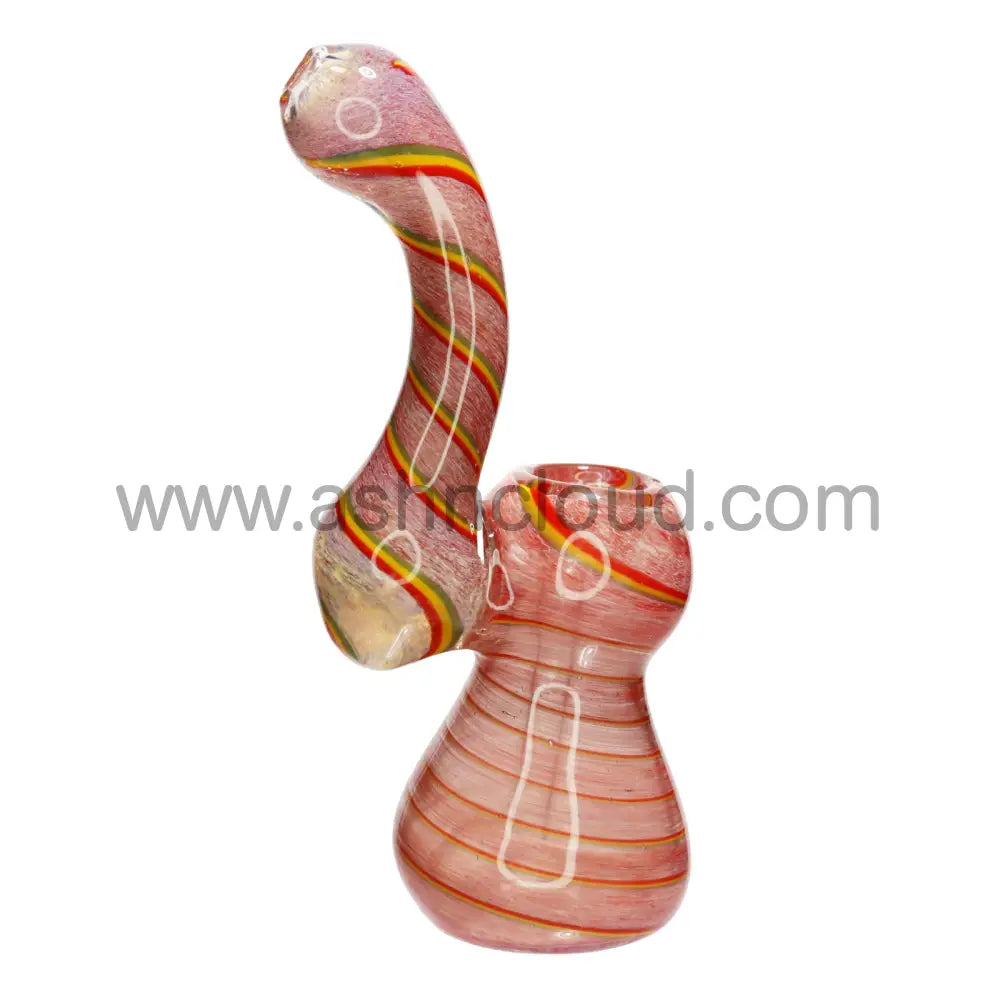4 In - Rasta Line Glass Mini Bubbler