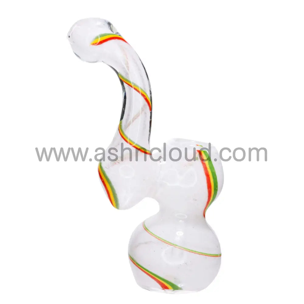 4 In - Rasta Line Glass Mini Bubbler