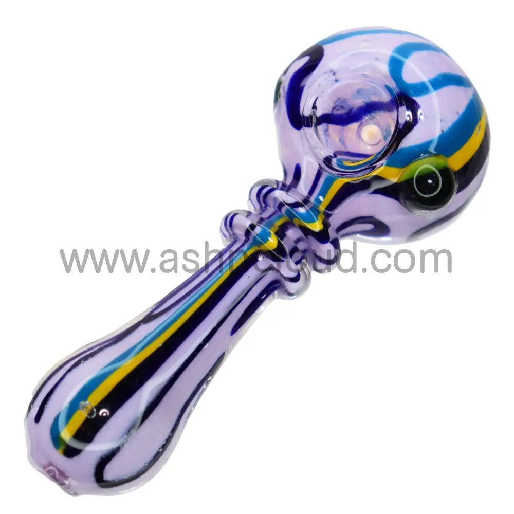 4 In - Rasta Slime Colors Glass Hand Pipe