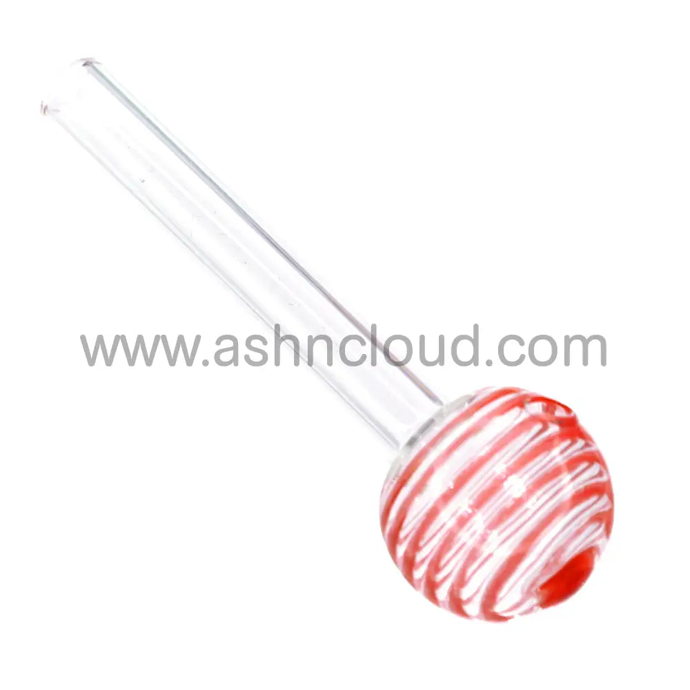 4 In - Red Twisted Head Oil Burner Clear Body