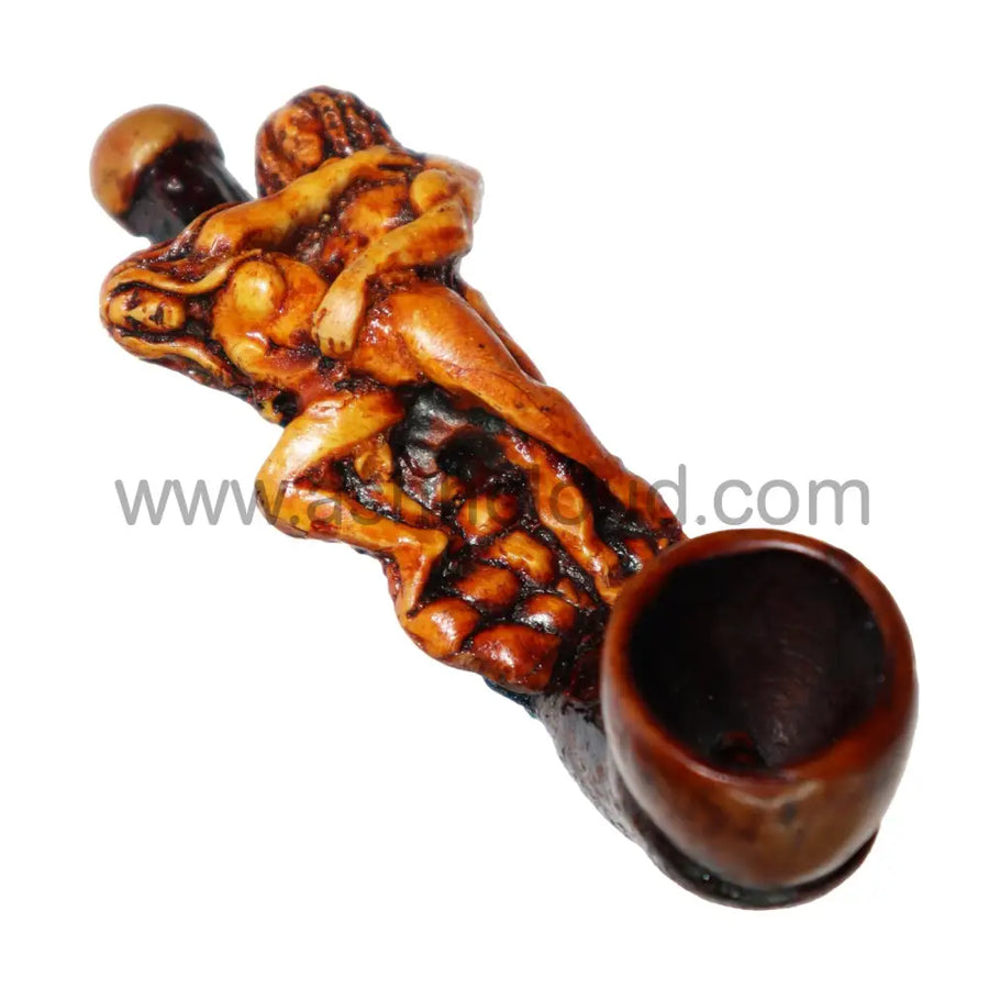 4 Inch Couple Design Novelty Bamboo Hand Pipe