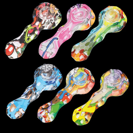 4 In - Silicone Character Hand Pipe Spoon