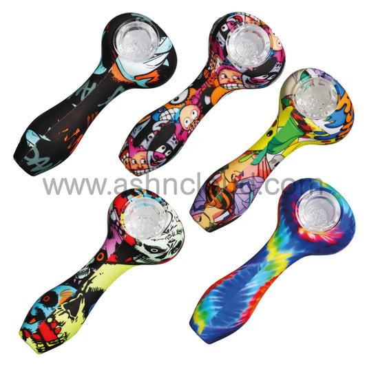 4 In - Silicone Character Hand Pipe Spoon