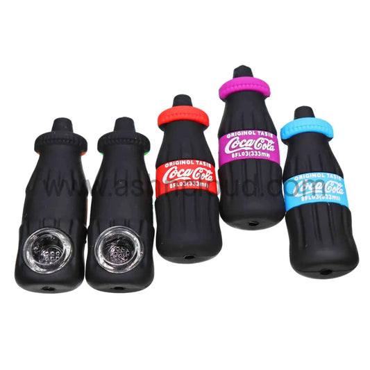 4 In - Single Soda Multicolor Hand Pipe Silicone
