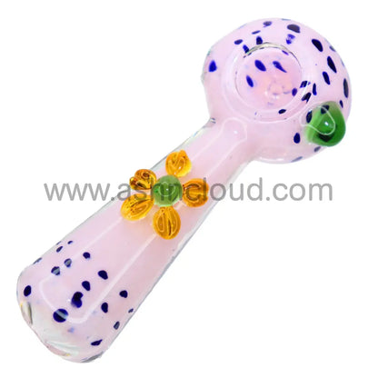 4 In - Slime Flower Doted Spoon Hand Pipe