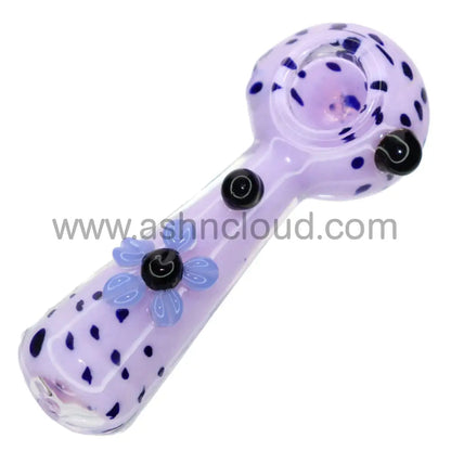 4 In - Slime Flower Doted Spoon Hand Pipe