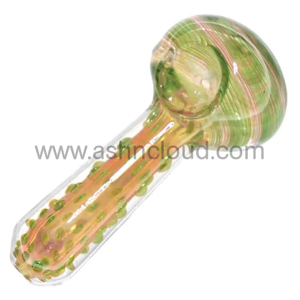 4 in - Snake Fumed Rasta Head Glass Spoon Pipe