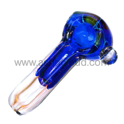 4 In - Snake Head Blue Clear Handle Fancy Hand Pipe Spoon