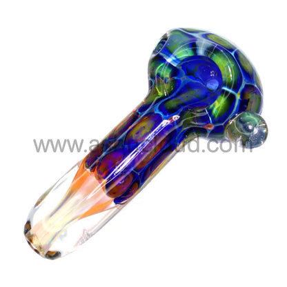 4 In - Snake Head Blue Clear Handle Fancy Hand Pipe Spoon