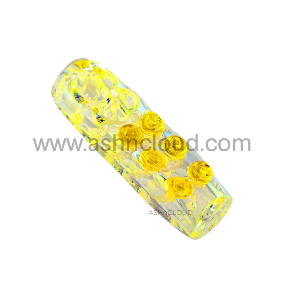 4 In - Straight Streaky Glass Hand Pipe Spoon